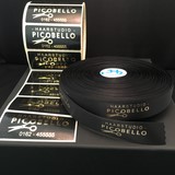 Cadeaulint stickers Haarstudio Picobello Oosterhout zwart satijnen lint met goud glanzende bedrukking